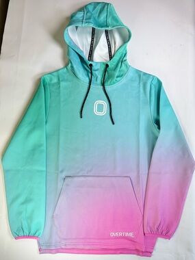 Overtime Aura Hoodie Small Teal to Pink Ombre - Small